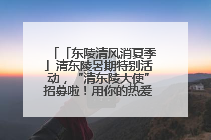 「东陵清风消夏季」清东陵暑期特别活动，“清东陵大使”招募啦！用你的热爱守护世界遗产！