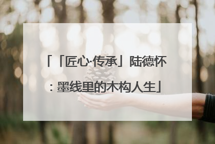 「匠心·传承」陆德怀：墨线里的木构人生