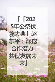 「2025年公祭伏羲大典」赵东平：深挖合作潜力 共谋发展未来