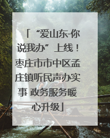 “爱山东·你说我办”上线！枣庄市市中区孟庄镇听民声办实事 政务服务暖心升级