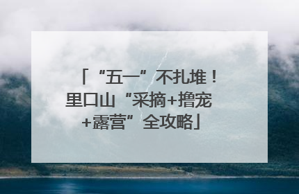 “五一”不扎堆！里口山“采摘+撸宠+露营”全攻略
