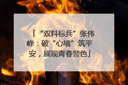 “双料标兵”张伟峰：破“心墙”筑平安，展现青春警色