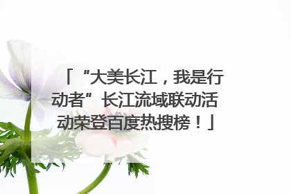 “大美长江，我是行动者”长江流域联动活动荣登百度热搜榜！