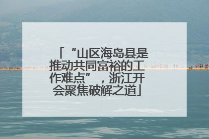 “山区海岛县是推动共同富裕的工作难点”，浙江开会聚焦破解之道