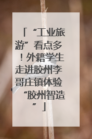 “工业旅游”看点多！外籍学生走进胶州李哥庄镇体验“胶州智造”