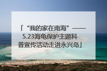 “我的家在南海”——5.23海龟保护主题科普宣传活动走进永兴岛