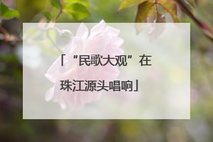 “民歌大观”在珠江源头唱响