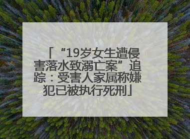 “19岁女生遭侵害落水致溺亡案”追踪：受害人家属称嫌犯已被执行死刑