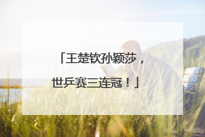 王楚钦孙颖莎，世乒赛三连冠！