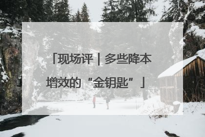 现场评｜多些降本增效的“金钥匙”