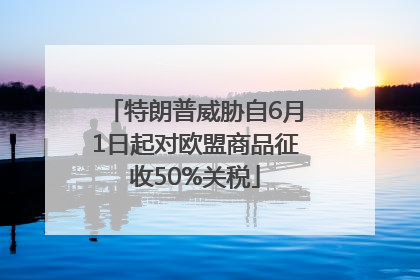 特朗普威胁自6月1日起对欧盟商品征收50%关税