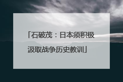 石破茂：日本须积极汲取战争历史教训