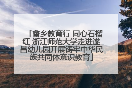 畲乡教育行 同心石榴红 浙江师范大学走进遂昌幼儿园开展铸牢中华民族共同体意识教育