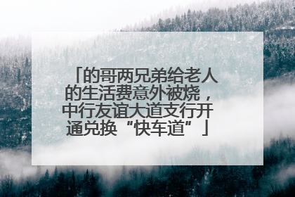 的哥两兄弟给老人的生活费意外被烧，中行友谊大道支行开通兑换“快车道”