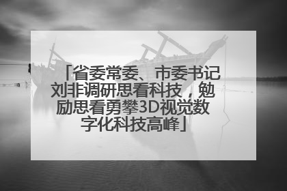 省委常委、市委书记刘非调研思看科技，勉励思看勇攀3D视觉数字化科技高峰