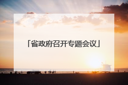 省政府召开专题会议