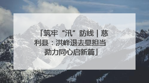 筑牢“汛”防线｜慈利县：洪峰退去显担当 勠力同心启新篇