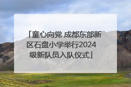 童心向党 成都东部新区石盘小学举行2024级新队员入队仪式