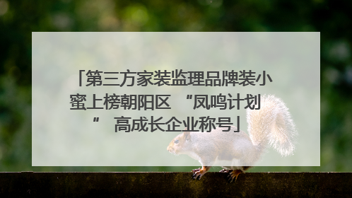 第三方家装监理品牌装小蜜上榜朝阳区 “凤鸣计划” 高成长企业称号