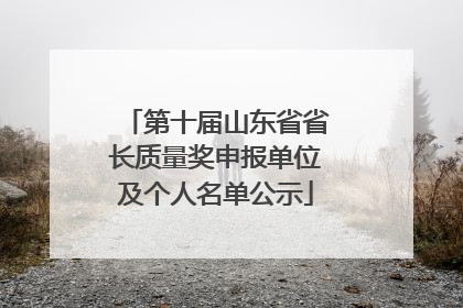 第十届山东省省长质量奖申报单位及个人名单公示