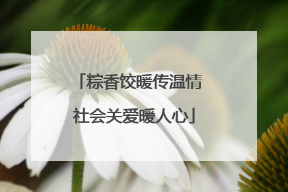 粽香饺暖传温情 社会关爱暖人心