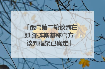 俄乌第二轮谈判在即 泽连斯基称乌方谈判框架已确定