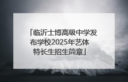 临沂士博高级中学发布学校2025年艺体特长生招生简章