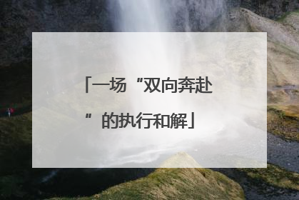 一场“双向奔赴”的执行和解