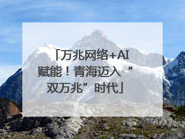 万兆网络+AI赋能！青海迈入“双万兆”时代
