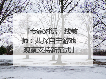 专家对话一线教师：共探自主游戏观察支持新范式