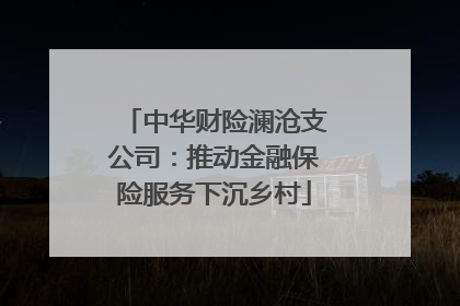 中华财险澜沧支公司：推动金融保险服务下沉乡村