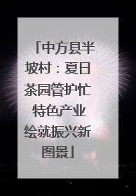 中方县半坡村：夏日茶园管护忙 特色产业绘就振兴新图景