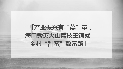 产业振兴有“荔”量，海口秀英火山荔枝王铺就乡村“甜蜜”致富路