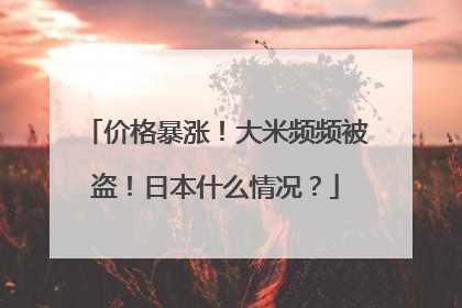 价格暴涨！大米频频被盗！日本什么情况？