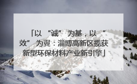 以 “诚” 为基，以 “效” 为翼：淄博高新区揽获新型环保材料产业新引擎