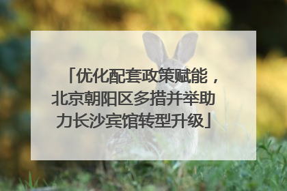 优化配套政策赋能，北京朝阳区多措并举助力长沙宾馆转型升级