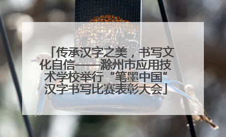 传承汉字之美，书写文化自信——滁州市应用技术学校举行“笔墨中国”汉字书写比赛表彰大会