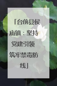台前县侯庙镇：坚持党建引领 筑牢禁毒防线