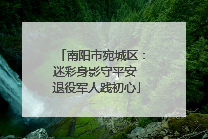 南阳市宛城区：迷彩身影守平安 退役军人践初心