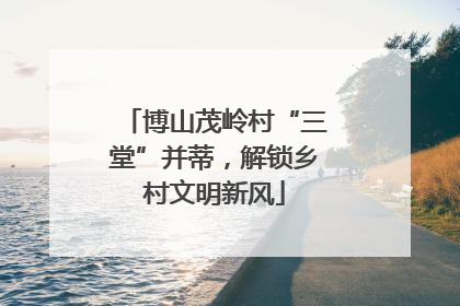 博山茂岭村“三堂”并蒂，解锁乡村文明新风