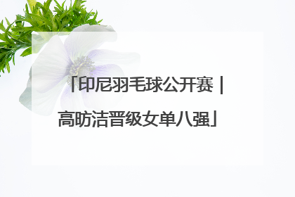 印尼羽毛球公开赛｜高昉洁晋级女单八强