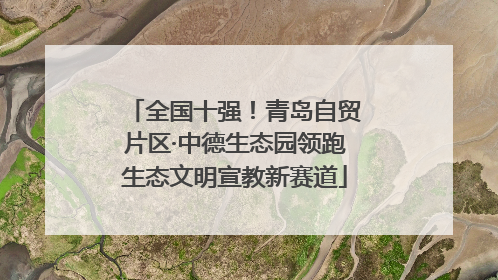 全国十强！青岛自贸片区·中德生态园领跑生态文明宣教新赛道