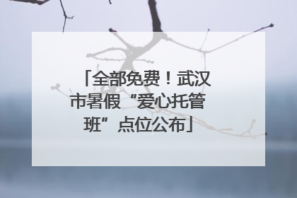 全部免费！武汉市暑假“爱心托管班”点位公布