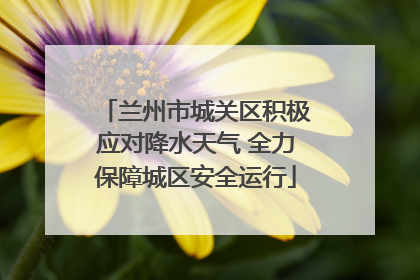 兰州市城关区积极应对降水天气 全力保障城区安全运行