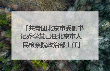 共青团北京市委副书记乔学慧已任北京市人民检察院政治部主任