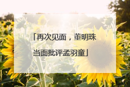 再次见面，董明珠当面批评孟羽童