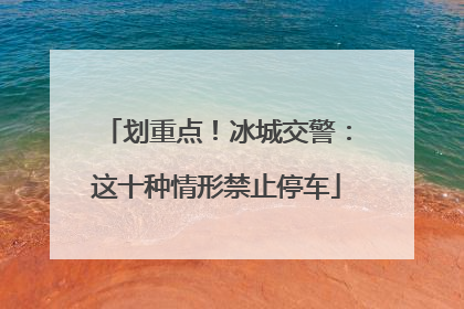划重点！冰城交警：这十种情形禁止停车