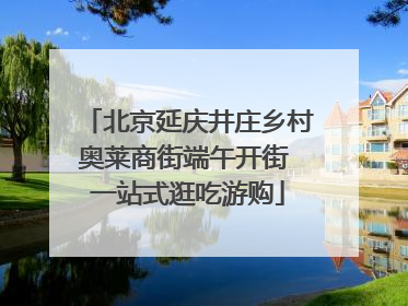 北京延庆井庄乡村奥莱商街端午开街 一站式逛吃游购