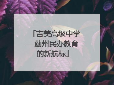 吉美高级中学—蓟州民办教育的新航标