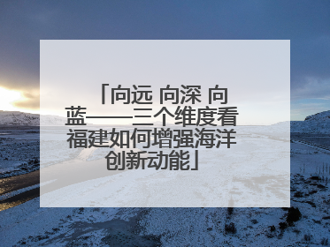 向远 向深 向蓝——三个维度看福建如何增强海洋创新动能